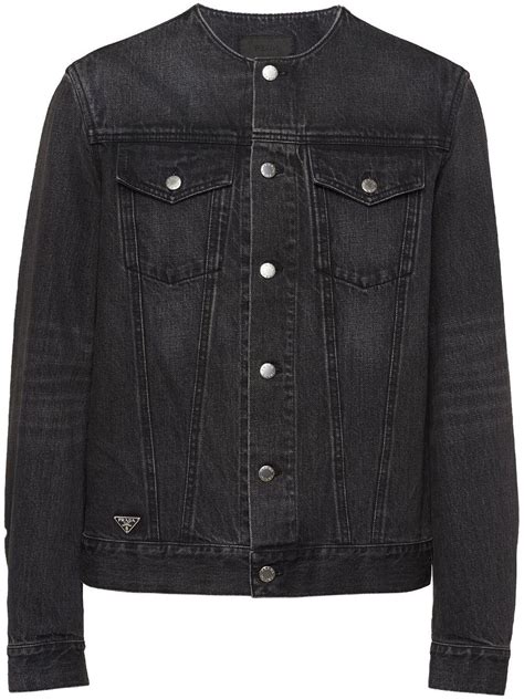 prada black denim jacket|Prada denim jacket men.